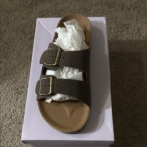 TOP Moda Olive Double Strap Sandals